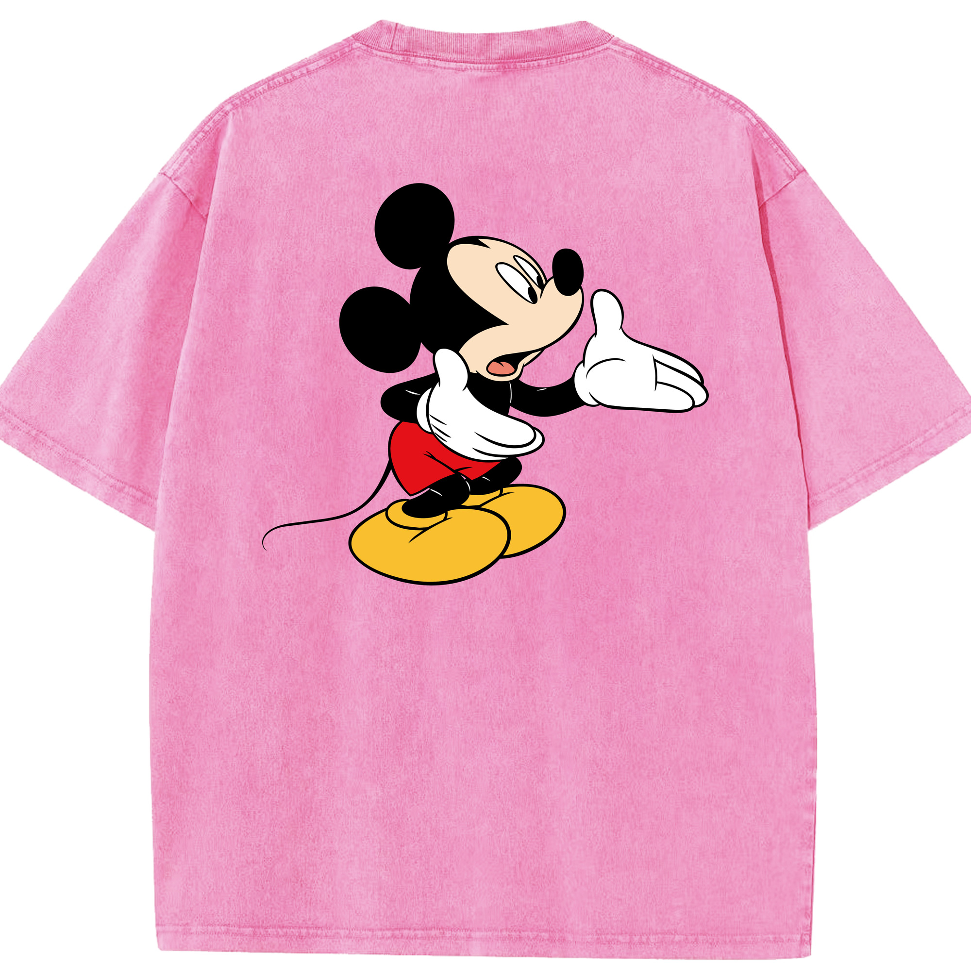 （画像用） ミッキーマウス Mickey Mouse 綿100% ヴィンテージ風 半袖Tシャツ（背面プリント）